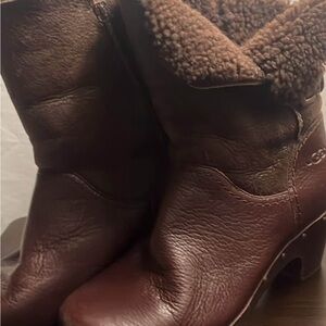 UGG Brown Leather Winter Boots